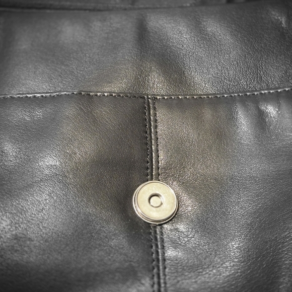 Rolfs Genuine Black Leather Handbag Vintage 90s Shoulder bag 9x12x4" - Picture 3 of 13